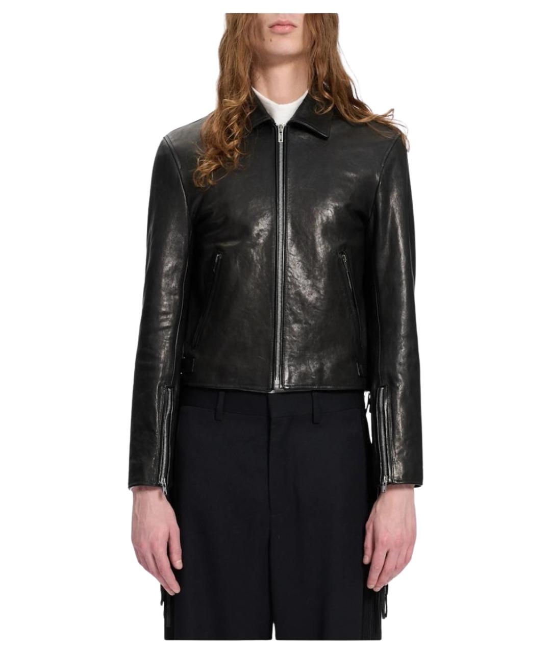 ANN DEMEULEMEESTER Черная кожаная куртка, фото 1