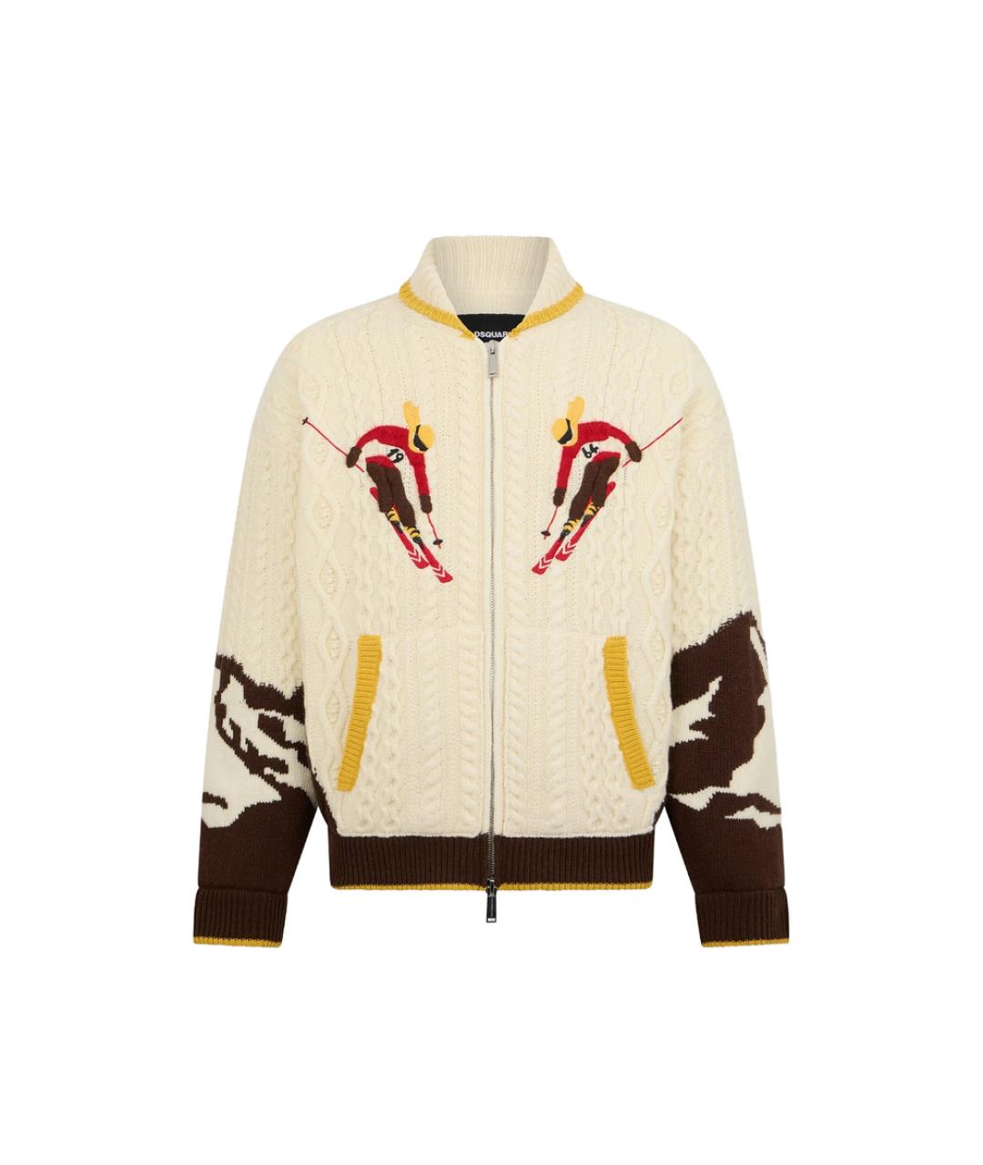 DSQUARED2 Белый шерстяной кардиган, фото 1