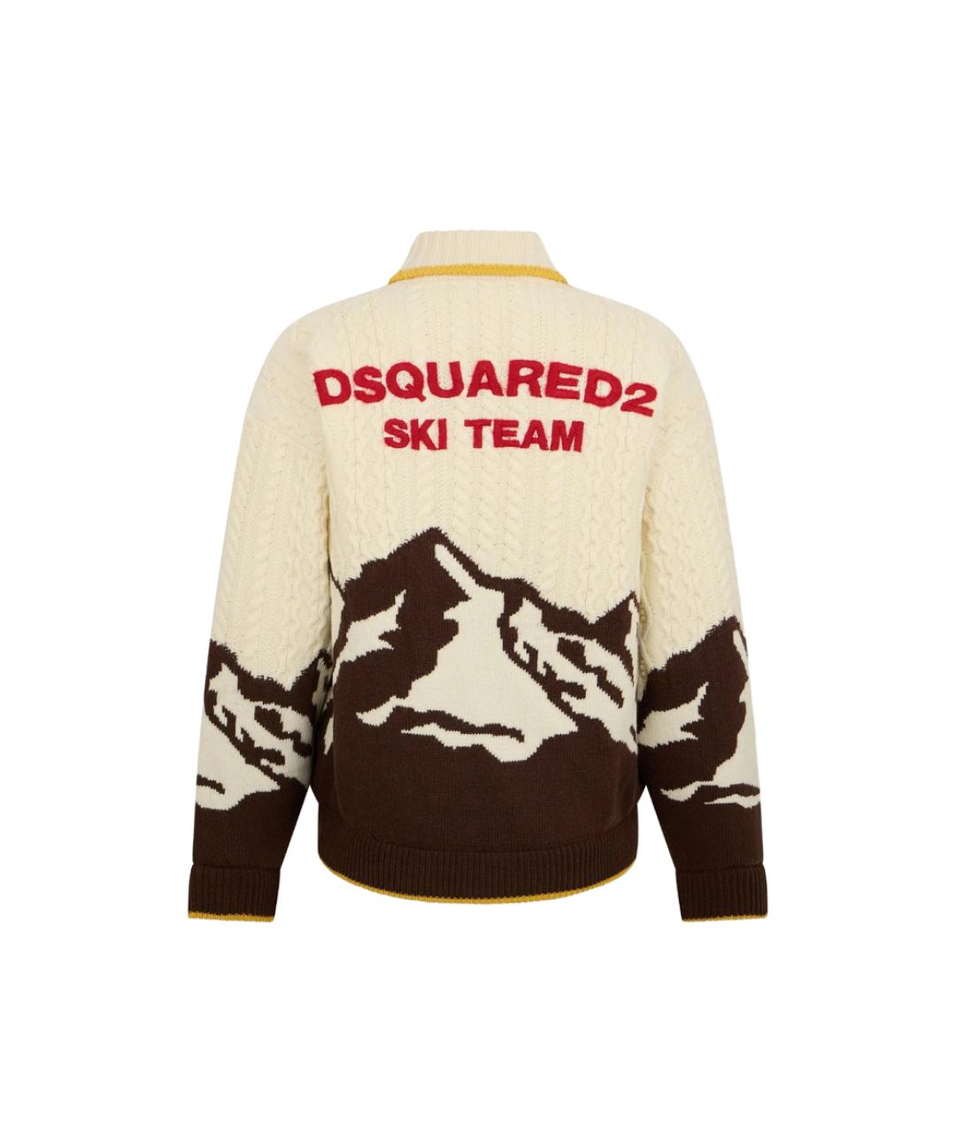 DSQUARED2 Белый шерстяной кардиган, фото 2