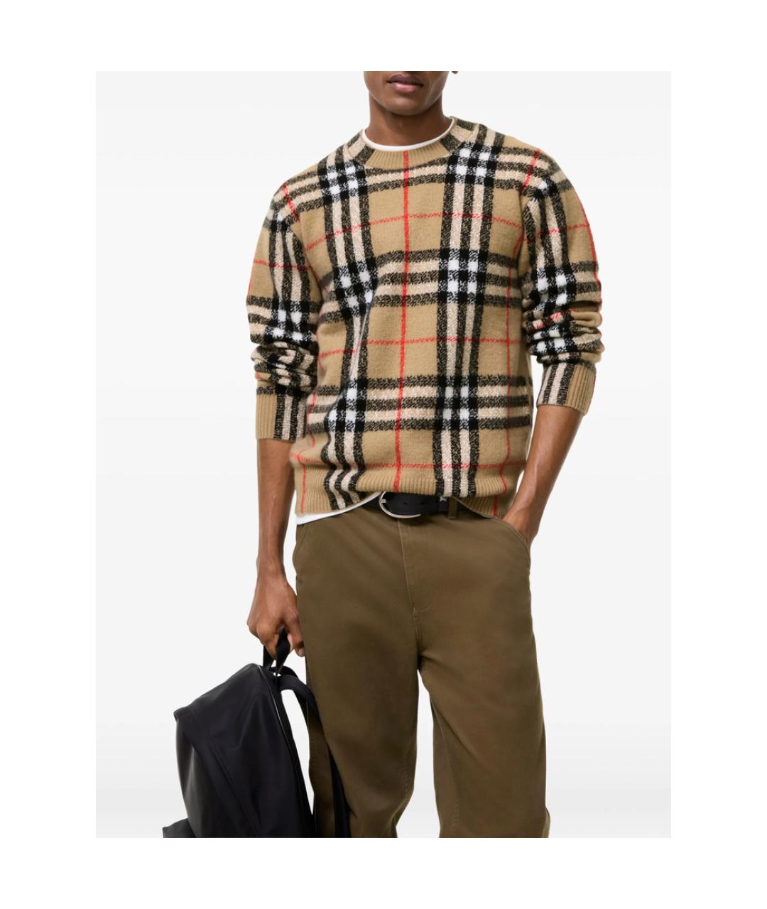 BURBERRY Бежевый кашемировый джемпер / свитер, фото 3