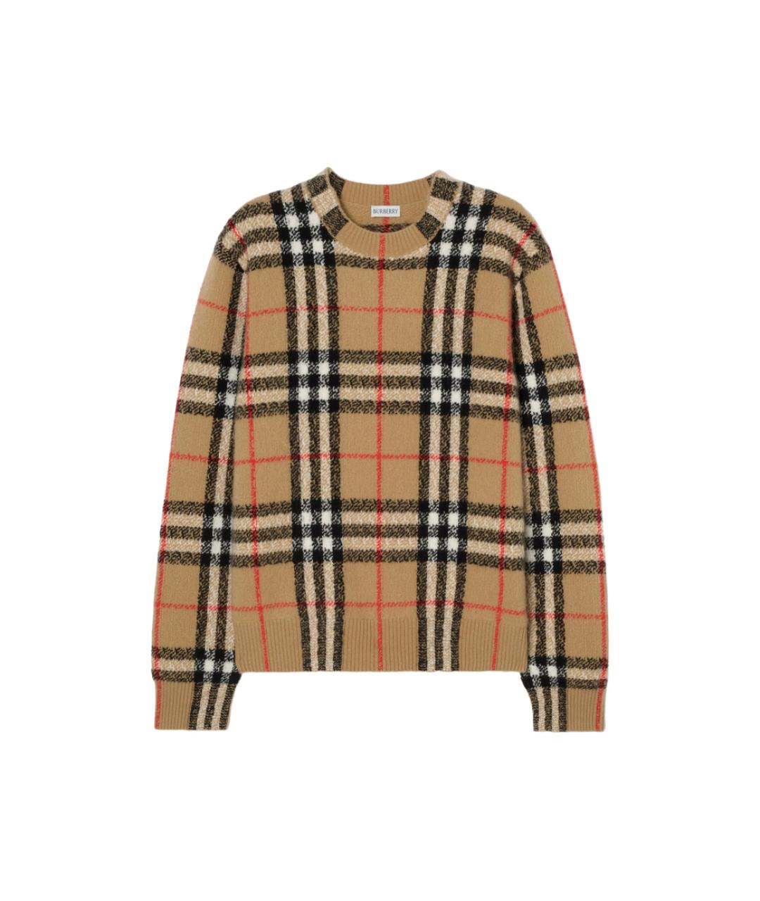 BURBERRY Бежевый кашемировый джемпер / свитер, фото 1