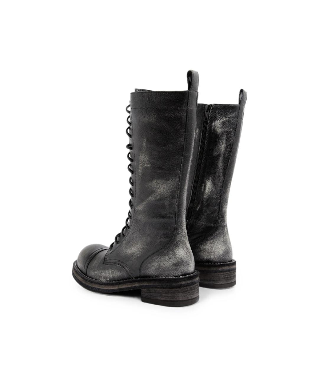 ANN DEMEULEMEESTER Черные кожаные ботинки, фото 5