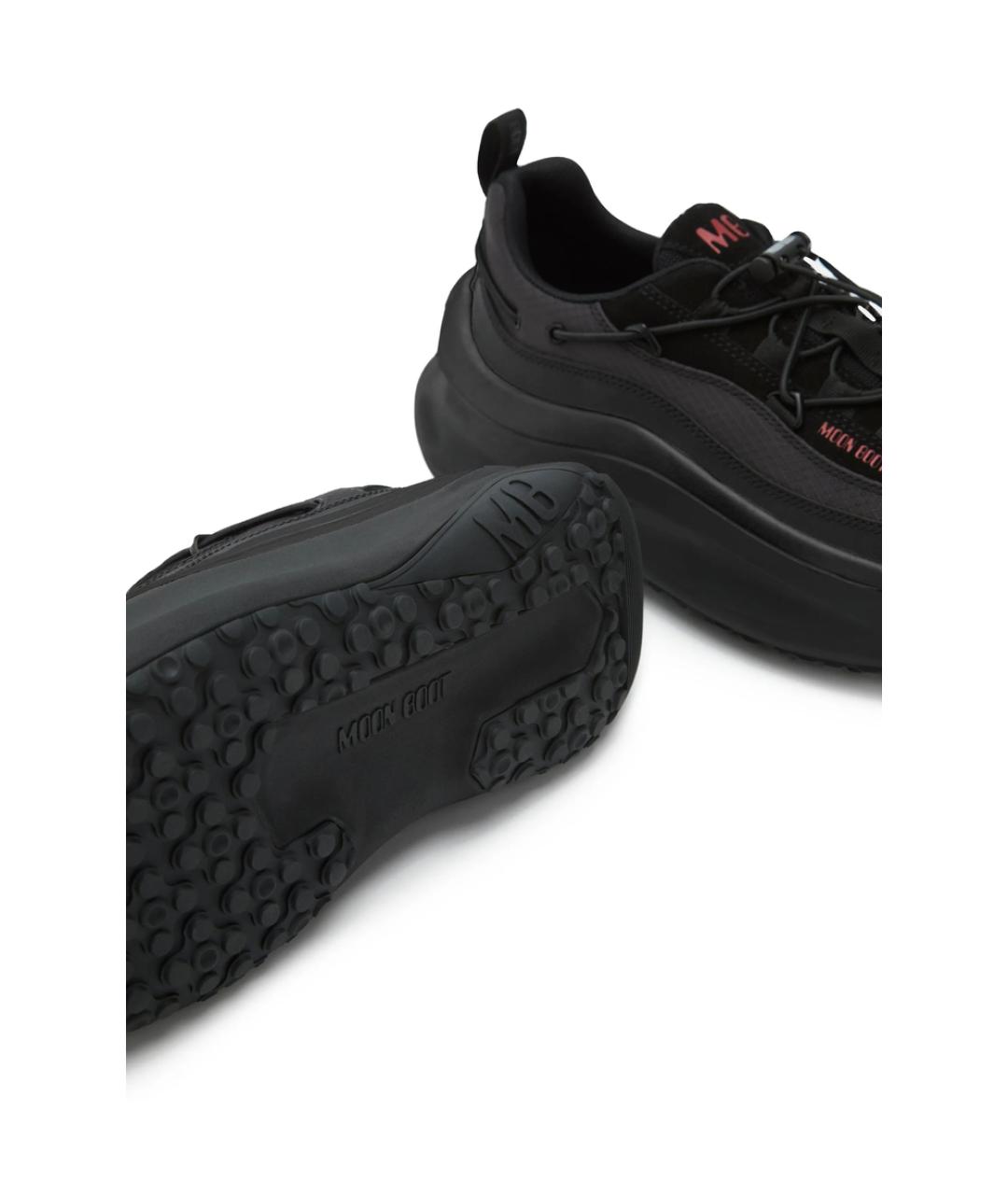 MOON BOOT Черные синтетические низкие кроссовки / кеды, фото 4