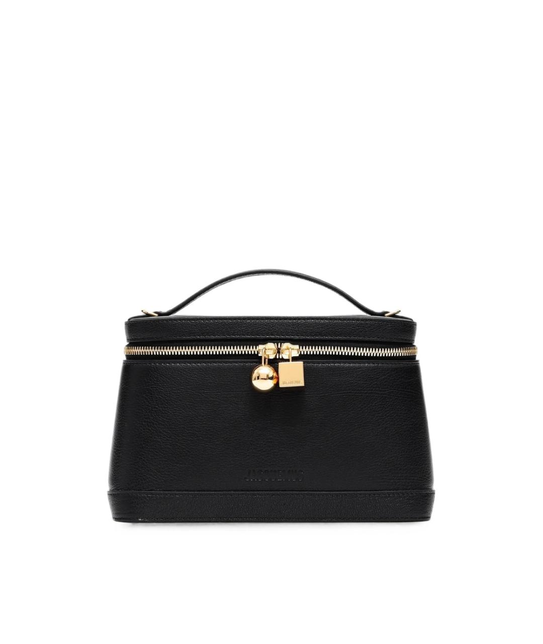JACQUEMUS Черная кожаная сумка через плечо, фото 1