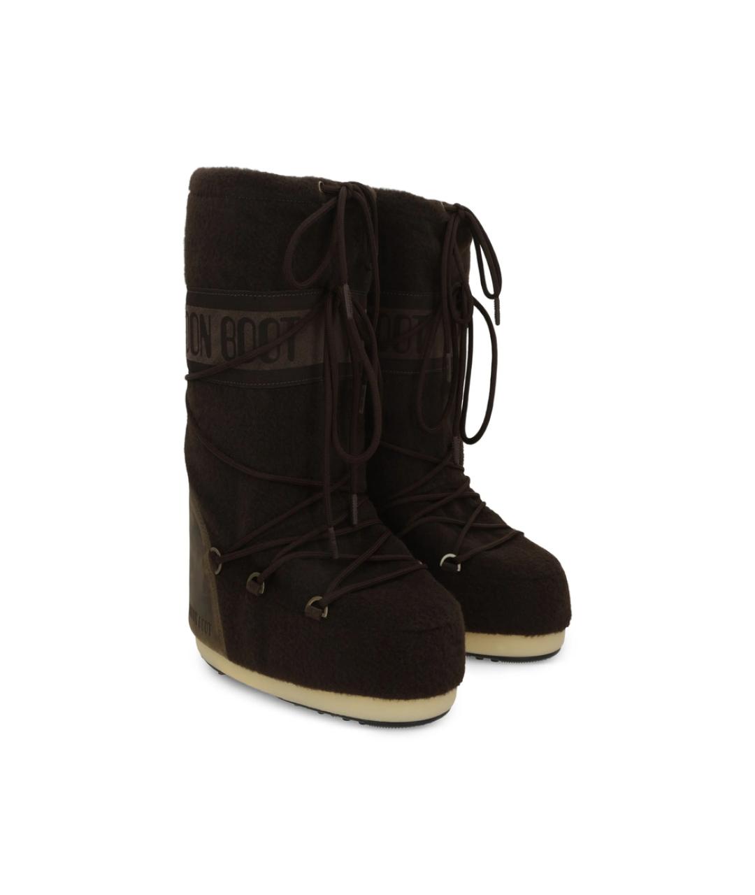 MOON BOOT Коричневые синтетические сапоги, фото 3