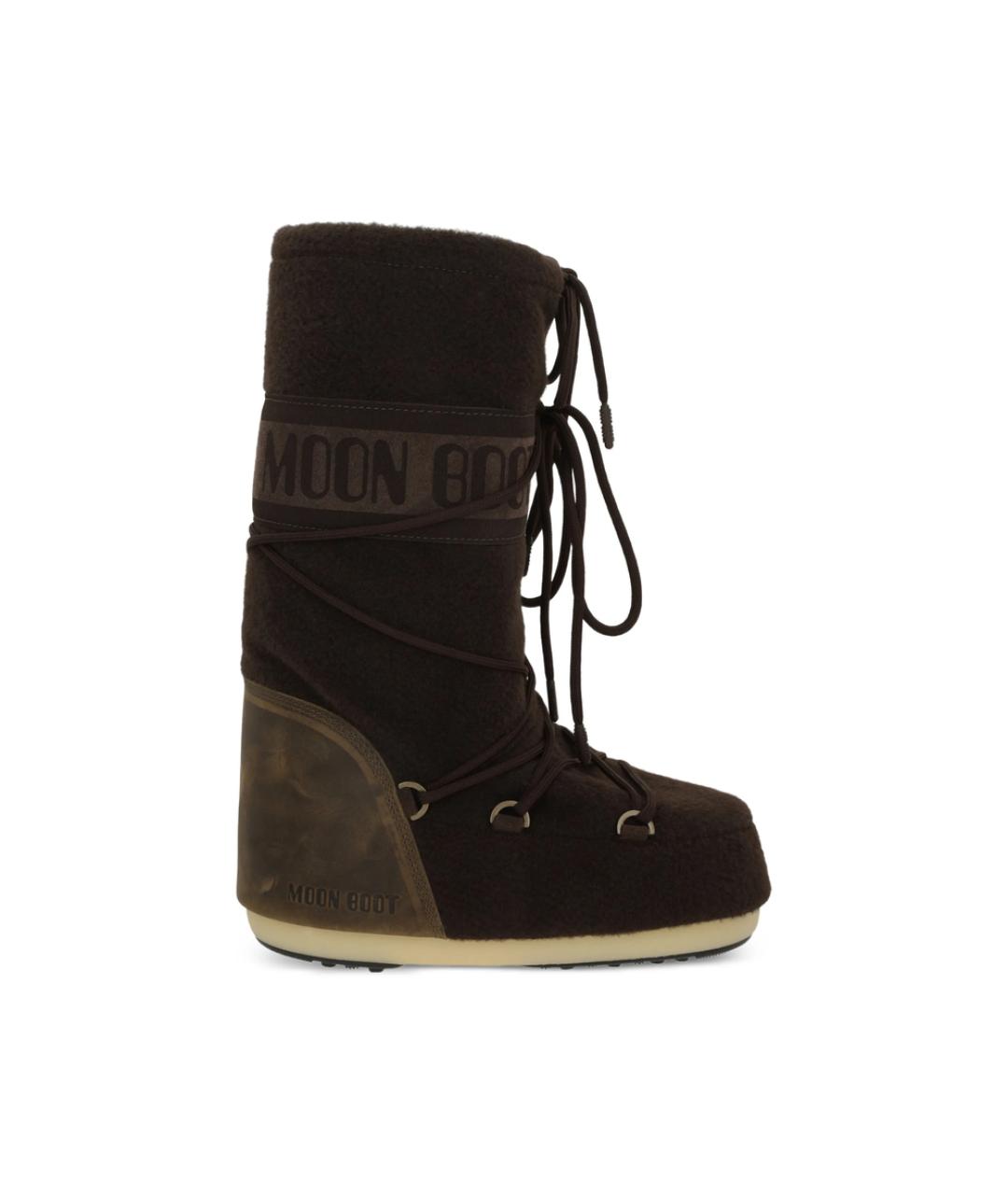 MOON BOOT Коричневые синтетические сапоги, фото 5