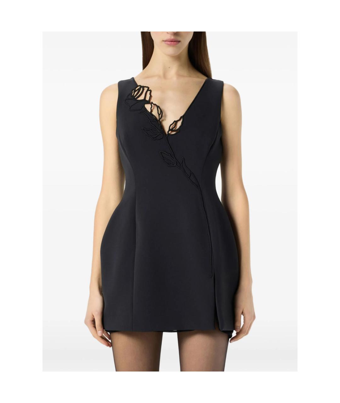 BLUMARINE Черное полиамидовое коктейльное платье, фото 4