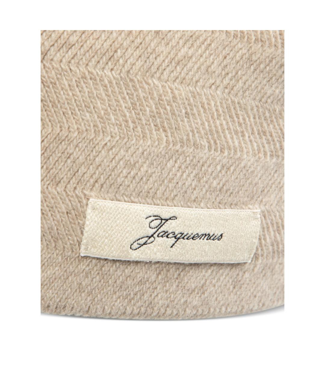 JACQUEMUS Бежевая шерстяная шапка, фото 3