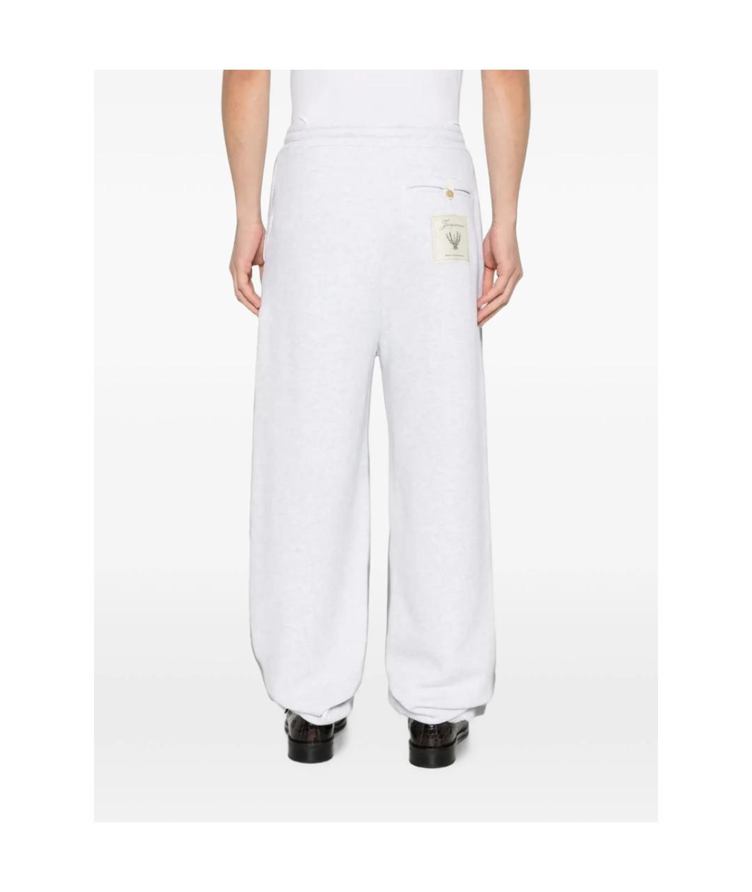 JACQUEMUS Серые хлопковые повседневные брюки, фото 2