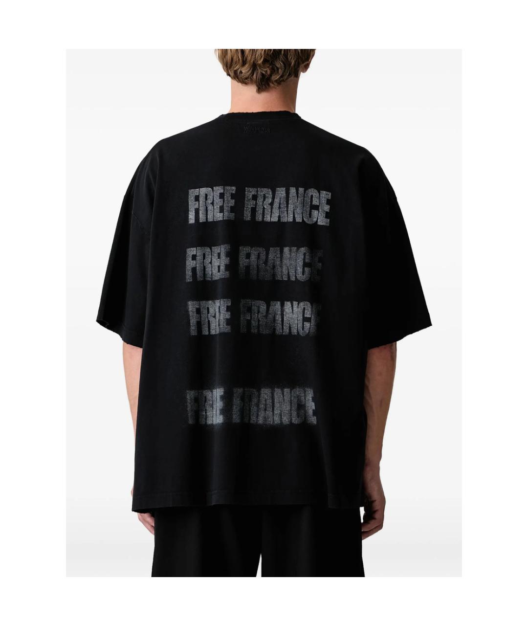 VETEMENTS Черная хлопковая футболка, фото 4