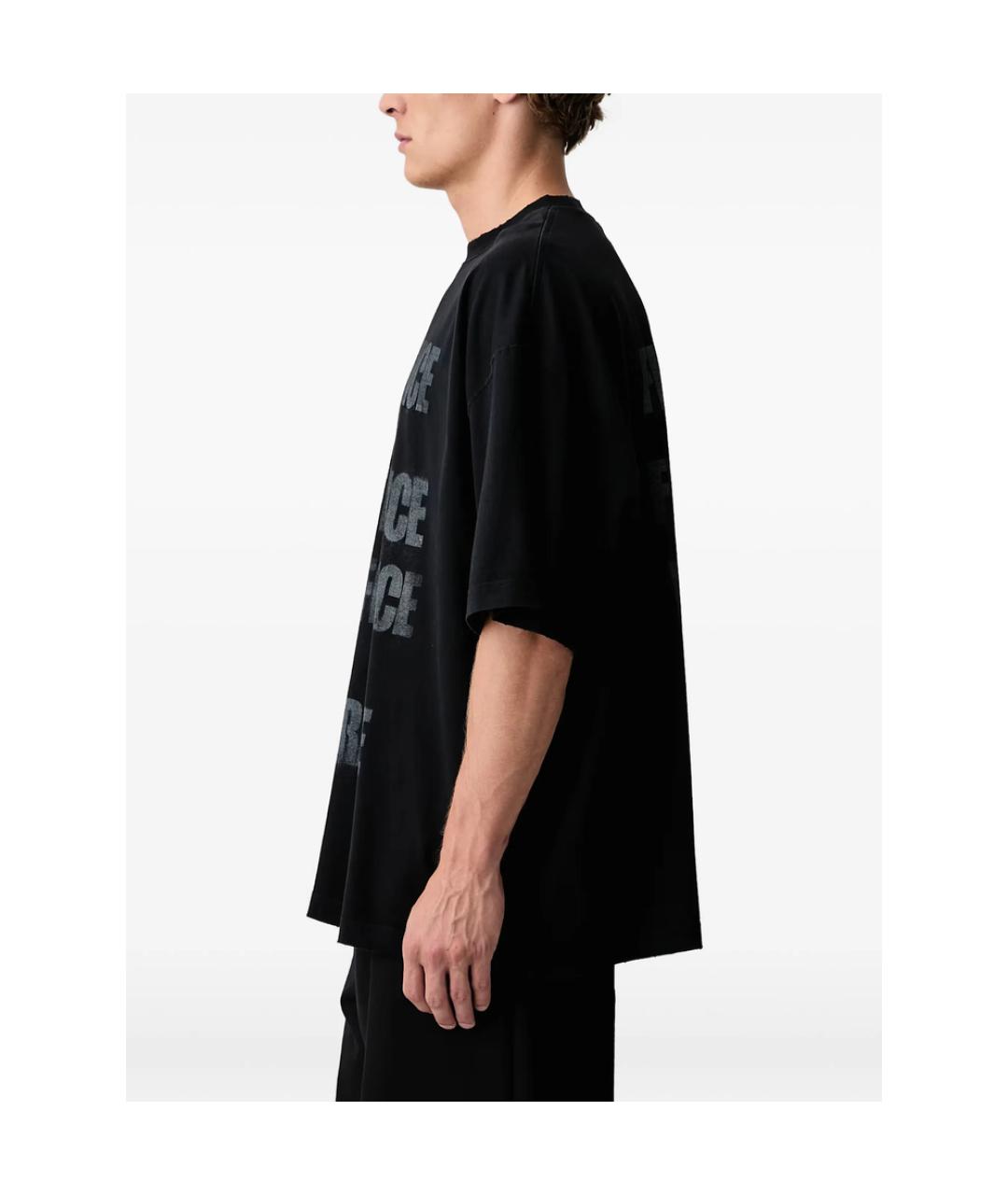 VETEMENTS Черная хлопковая футболка, фото 2