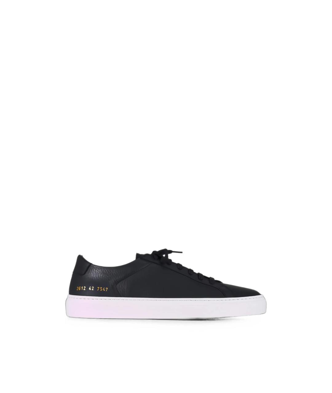 COMMON PROJECTS Черные кожаные низкие кроссовки / кеды, фото 1