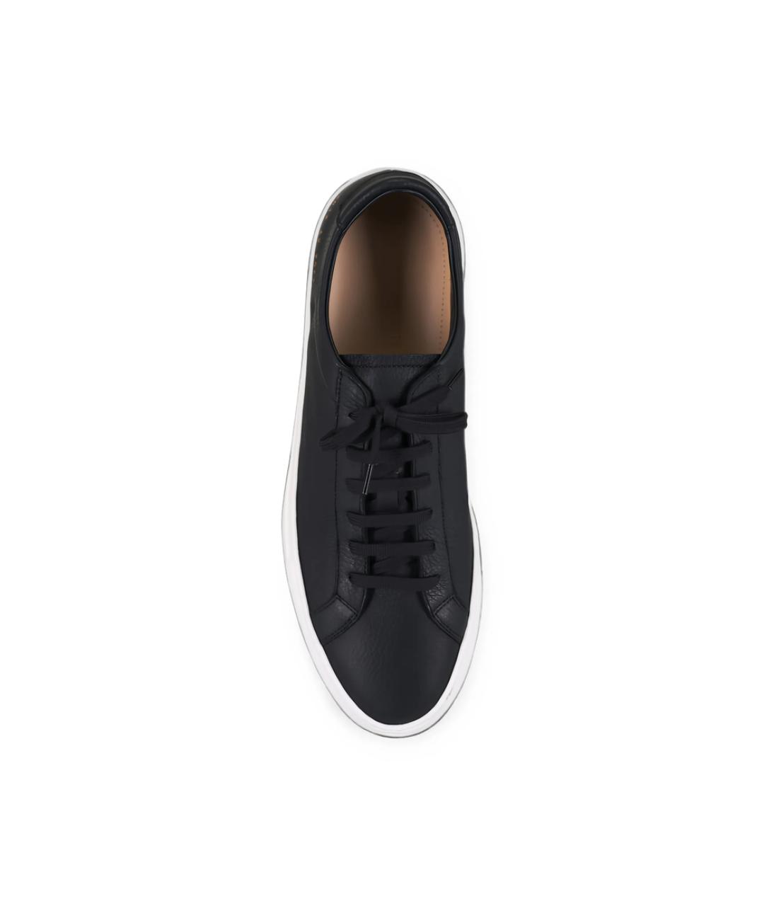 COMMON PROJECTS Черные кожаные низкие кроссовки / кеды, фото 4