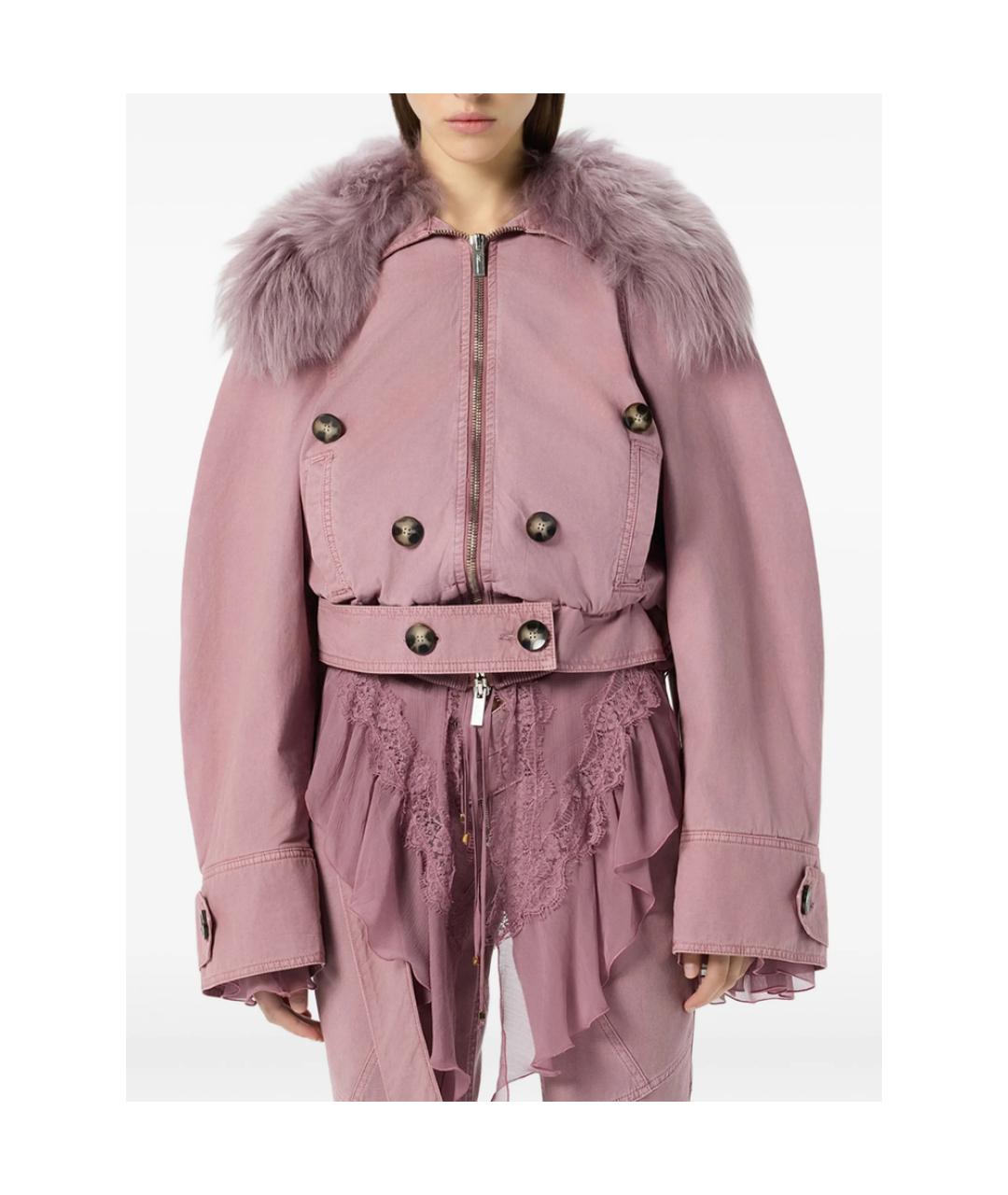 BLUMARINE Розовая хлопковая куртка, фото 4