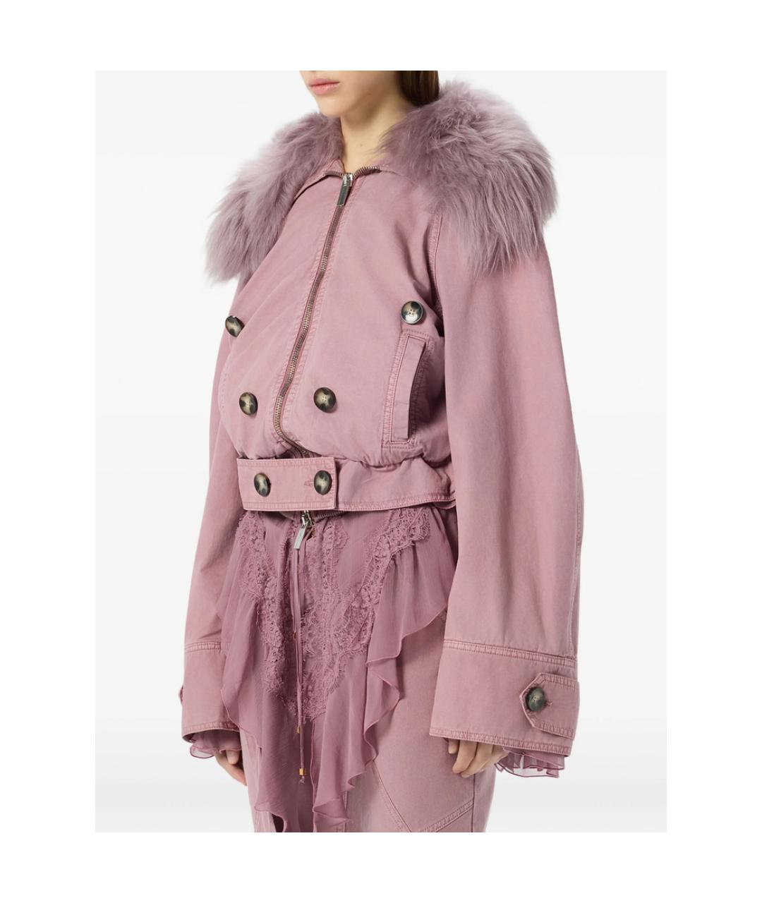 BLUMARINE Розовая хлопковая куртка, фото 2
