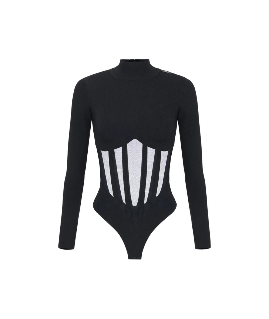 ELISABETTA FRANCHI Черное полиэстеровое боди, фото 1