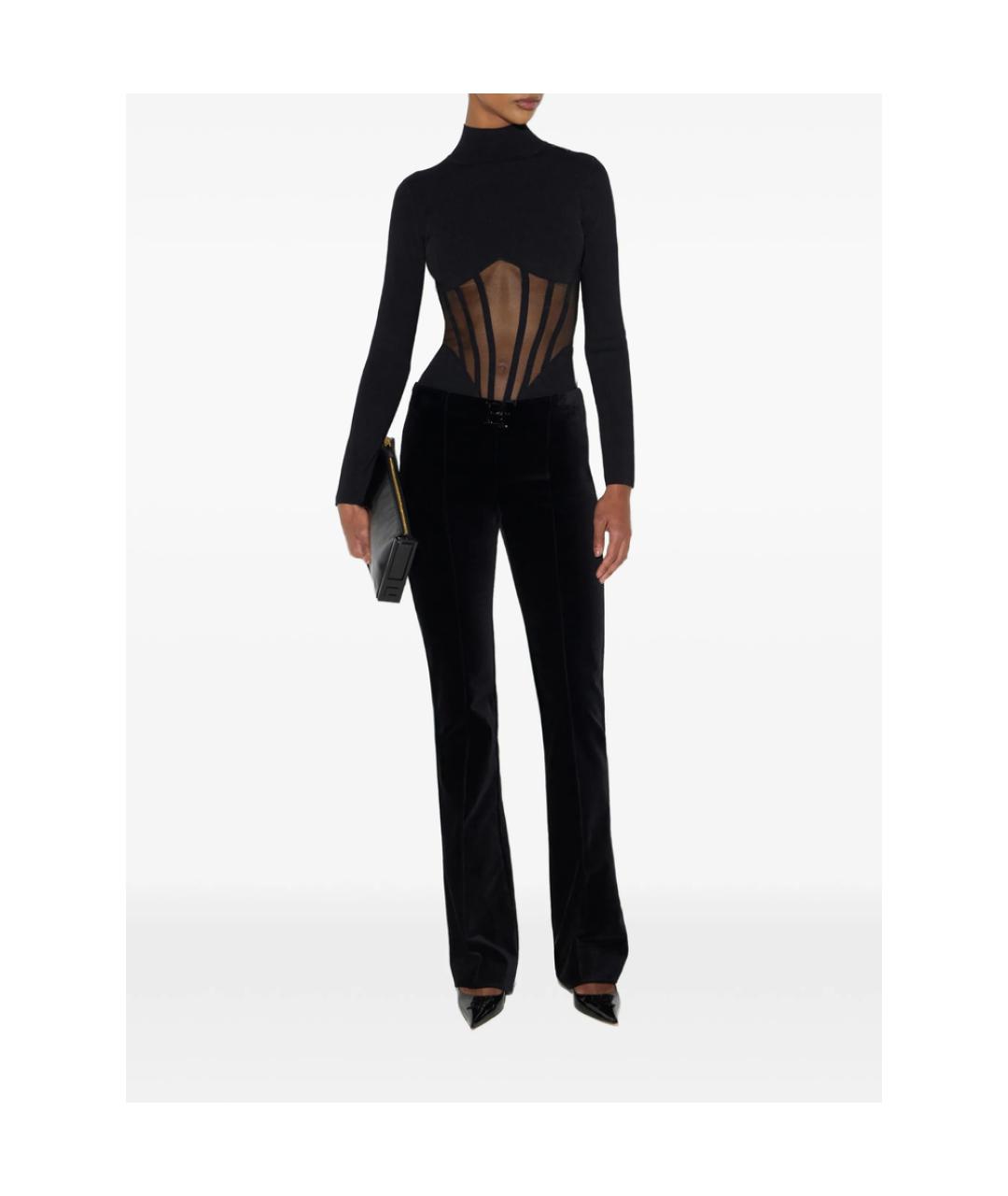ELISABETTA FRANCHI Черное полиэстеровое боди, фото 4
