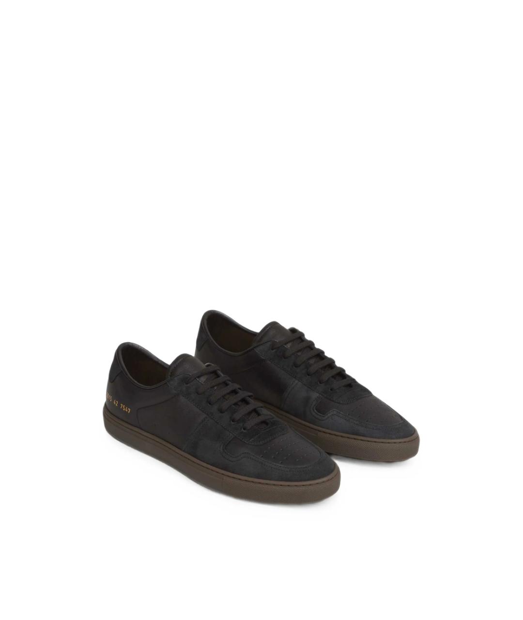 COMMON PROJECTS Черные кожаные низкие кроссовки / кеды, фото 4