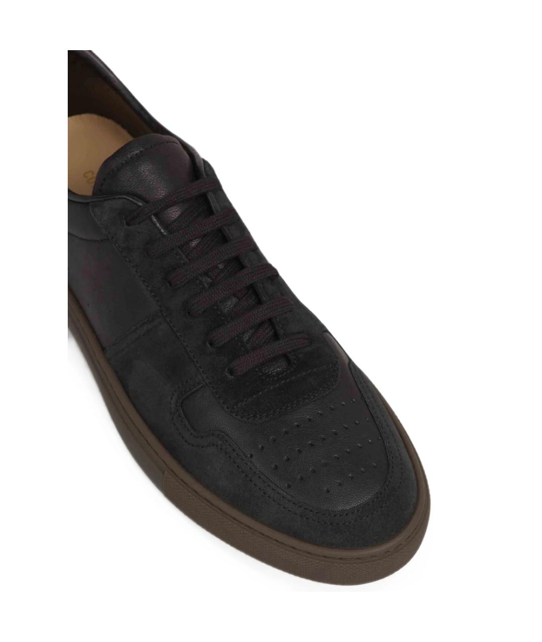 COMMON PROJECTS Черные кожаные низкие кроссовки / кеды, фото 2