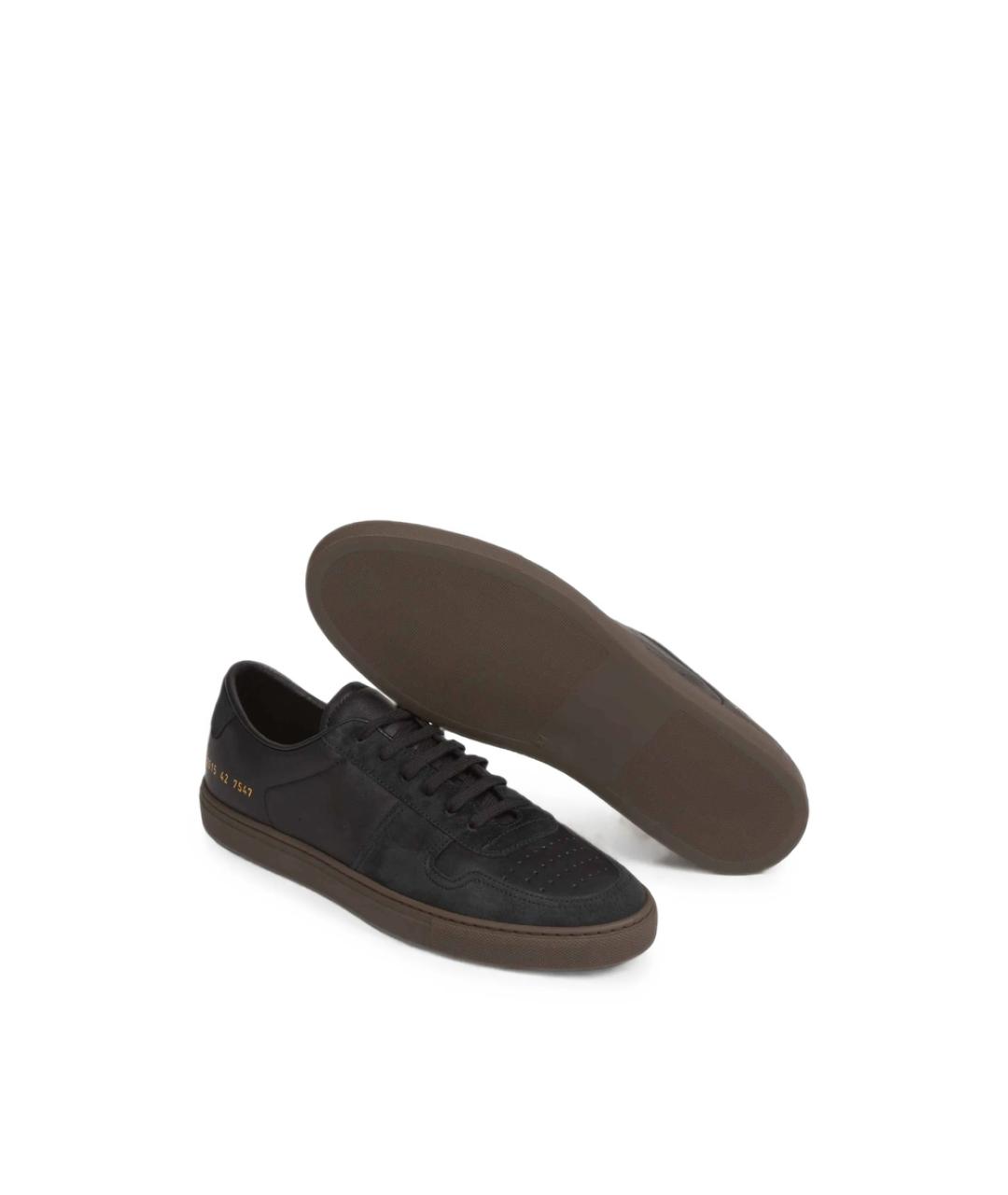 COMMON PROJECTS Черные кожаные низкие кроссовки / кеды, фото 5
