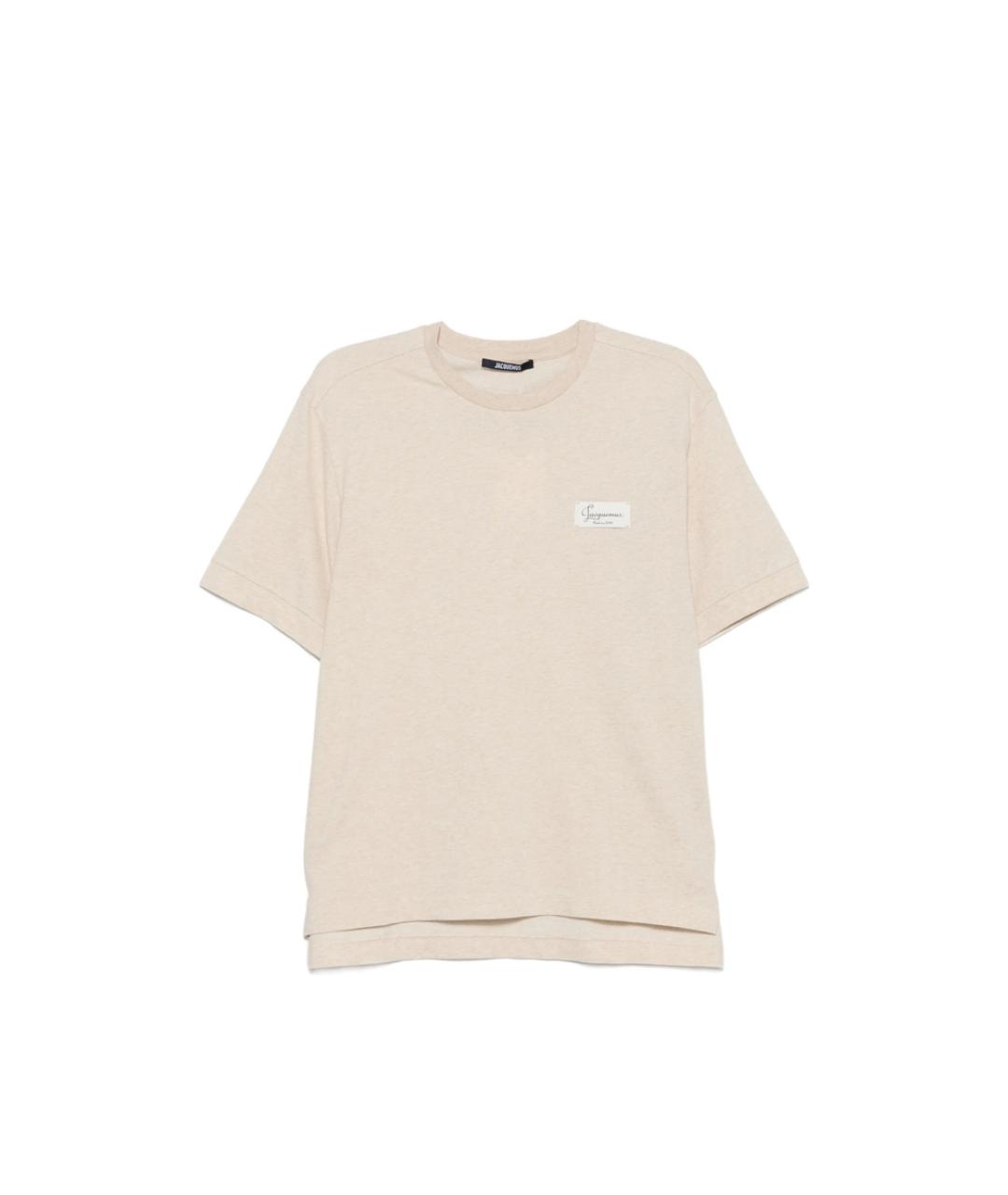 JACQUEMUS Бежевая хлопковая футболка, фото 1
