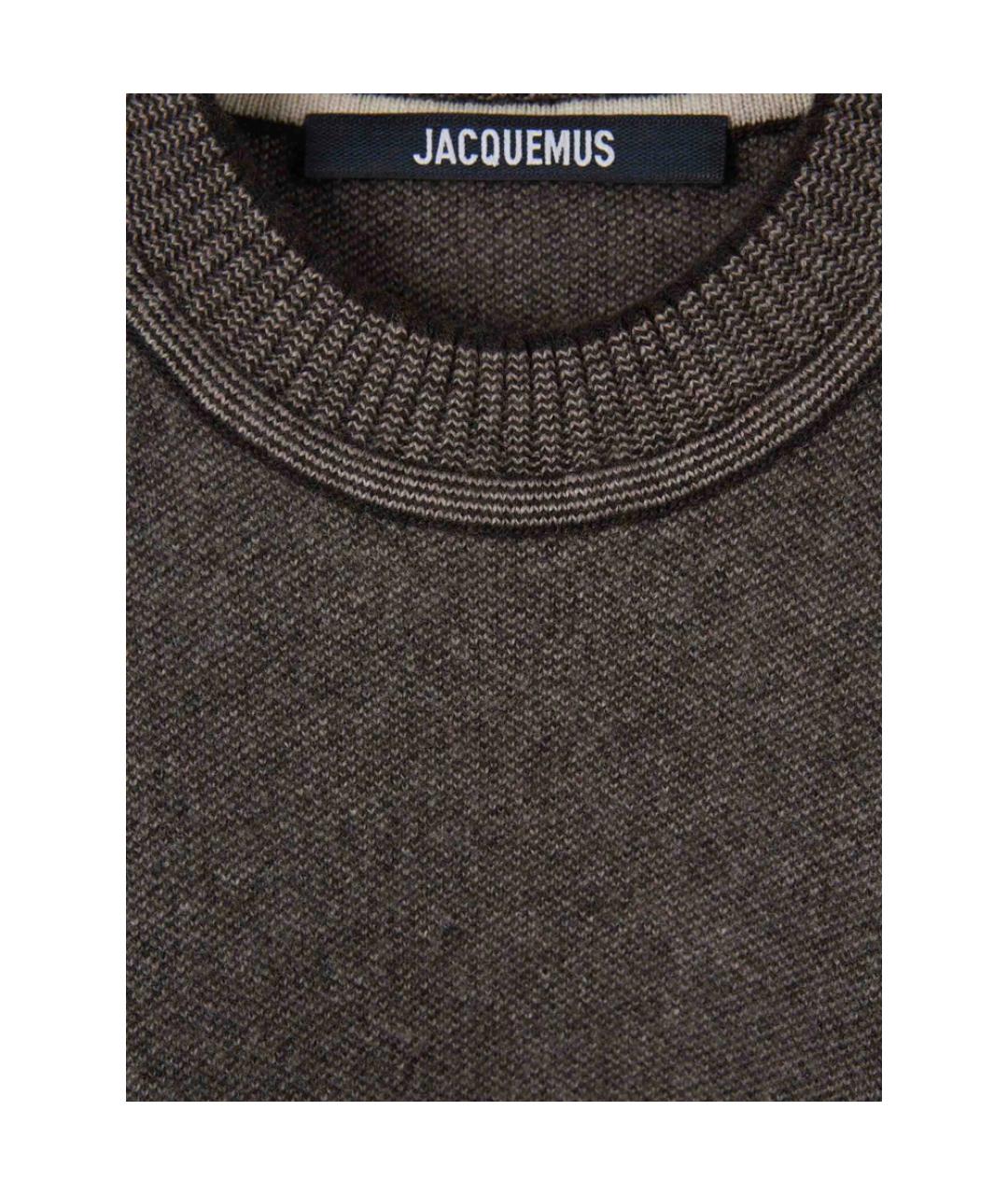 JACQUEMUS Серый шерстяной джемпер / свитер, фото 3