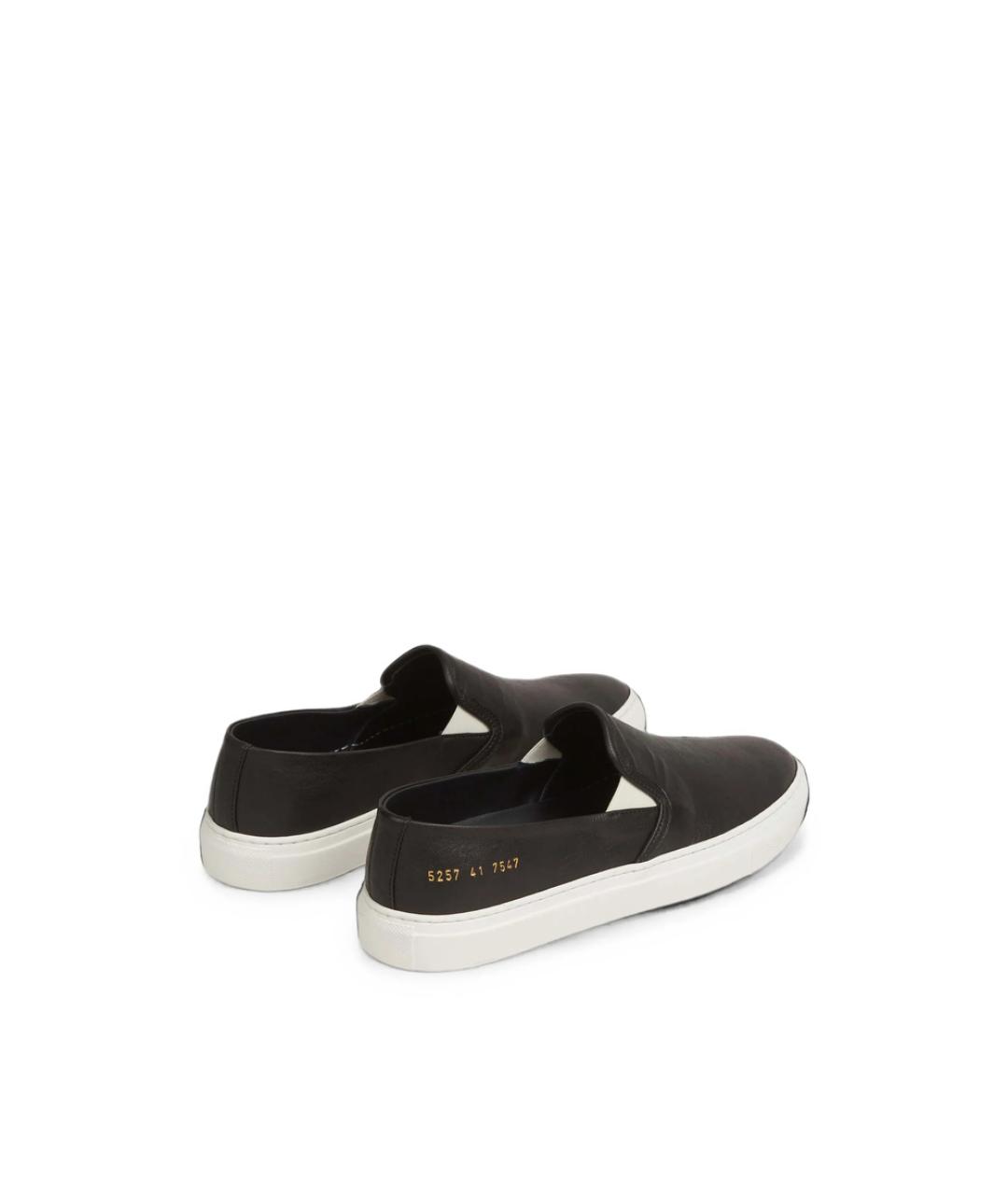 COMMON PROJECTS Черные кожаные слипоны, фото 2