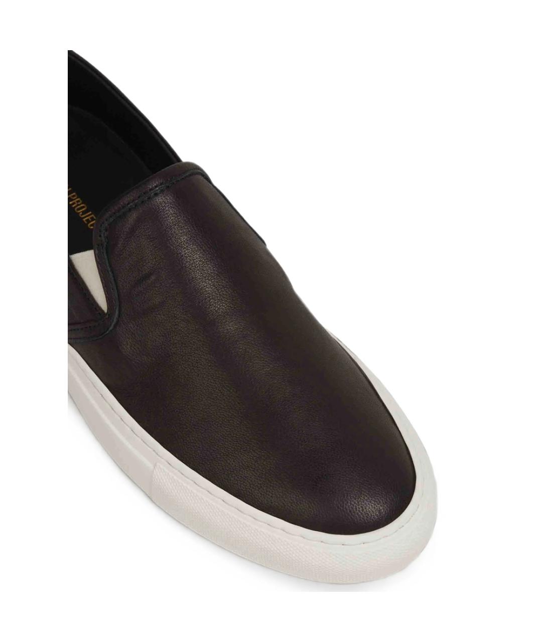 COMMON PROJECTS Черные кожаные слипоны, фото 4