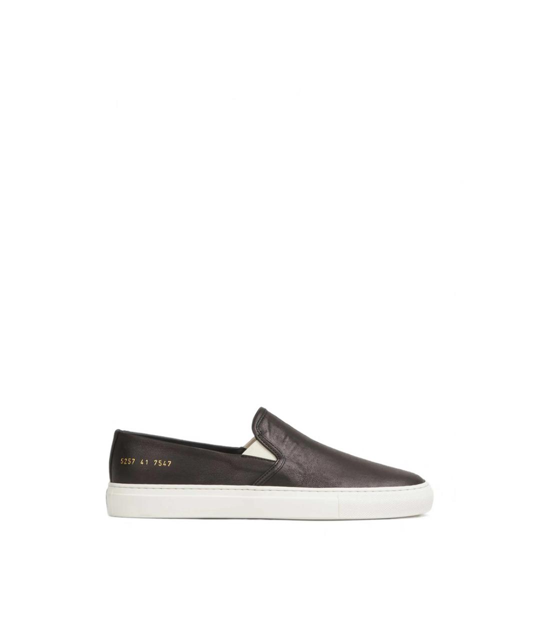 COMMON PROJECTS Черные кожаные слипоны, фото 1