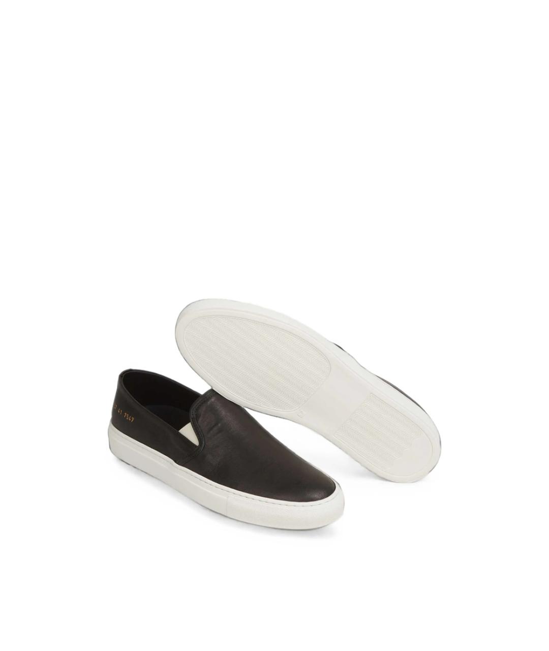 COMMON PROJECTS Черные кожаные слипоны, фото 3