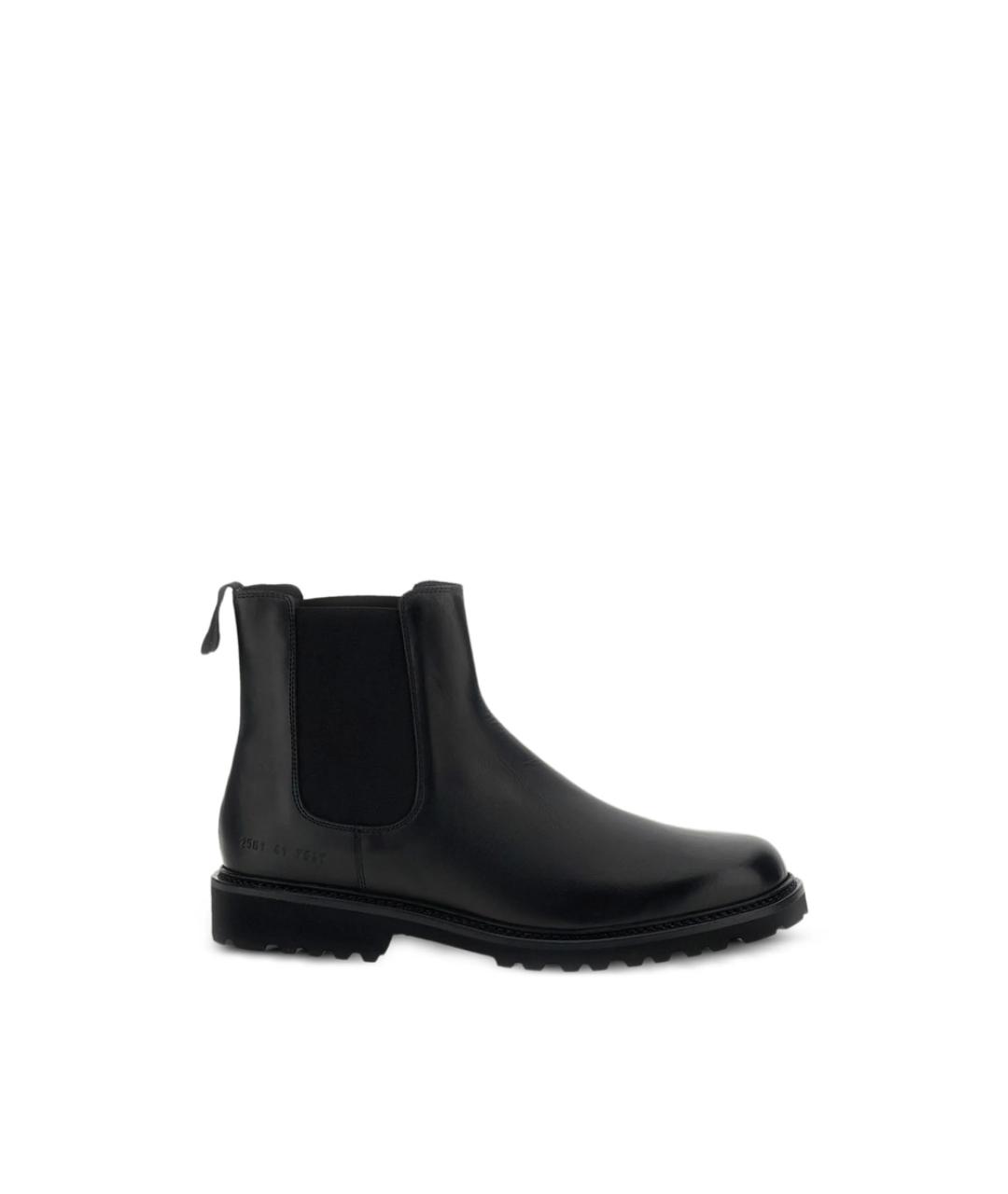 COMMON PROJECTS Черные кожаные высокие ботинки, фото 5