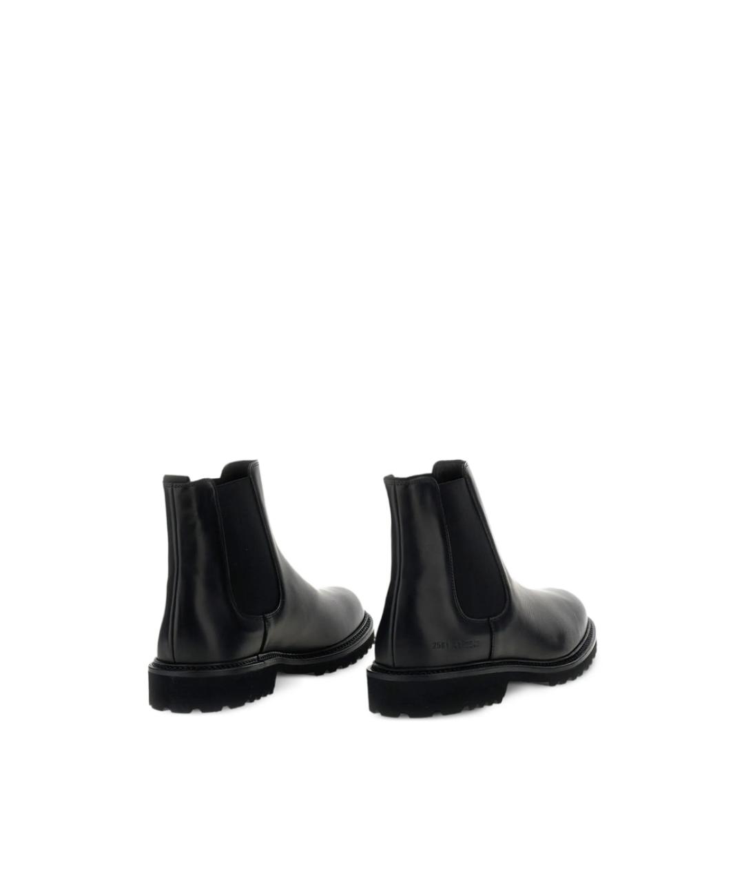 COMMON PROJECTS Черные кожаные высокие ботинки, фото 4