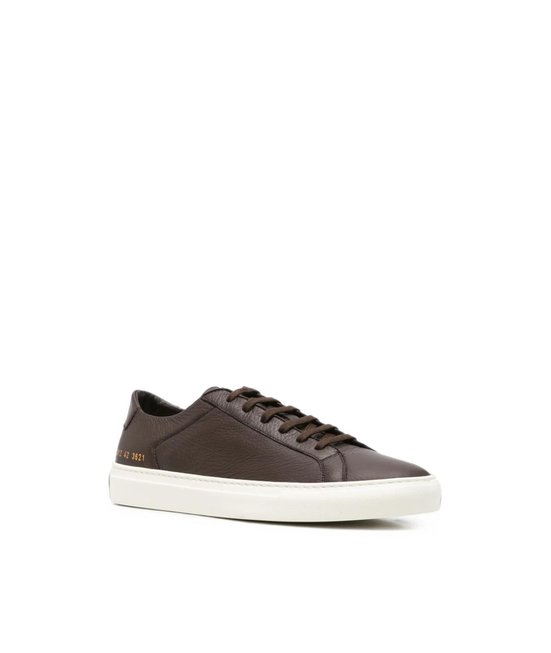 COMMON PROJECTS Коричневые кожаные низкие кроссовки / кеды, фото 2