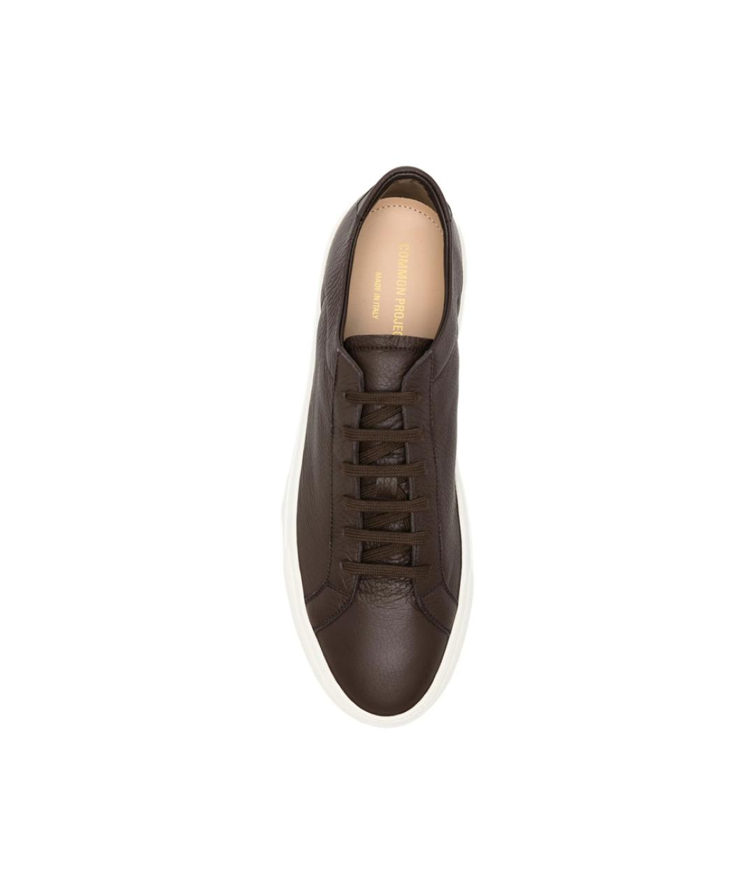 COMMON PROJECTS Коричневые кожаные низкие кроссовки / кеды, фото 4