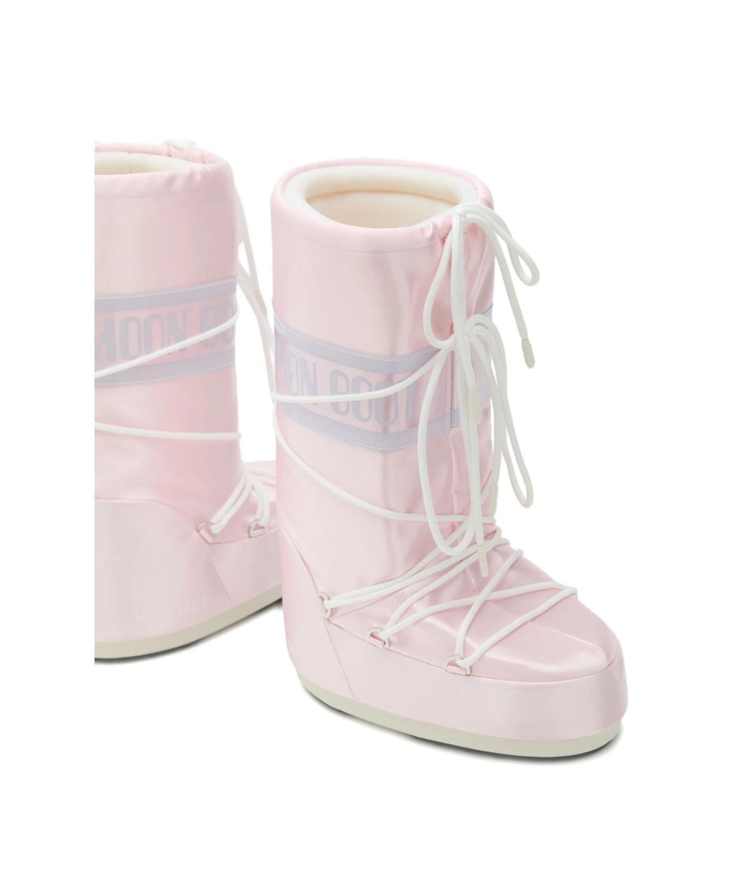 MOON BOOT Розовые синтетические сапоги, фото 4