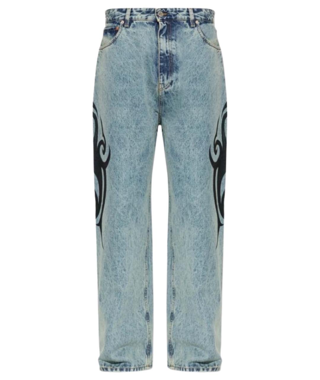 VETEMENTS Синие хлопковые прямые джинсы, фото 1