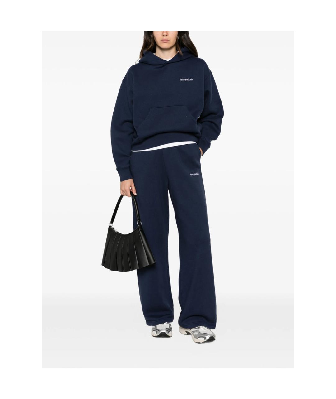 SPORTY AND RICH Синие хлопковые спортивные брюки и шорты, фото 2