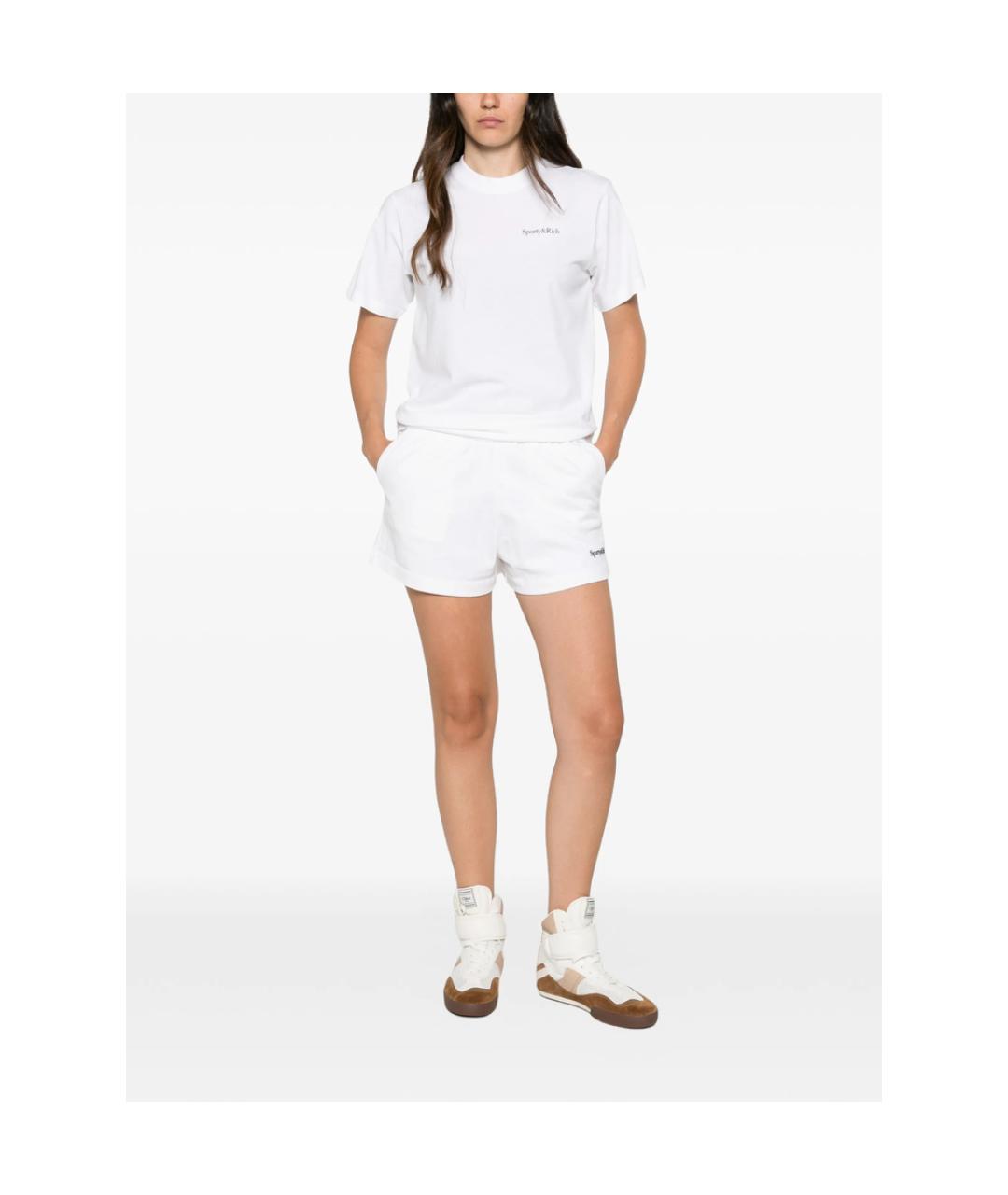 SPORTY AND RICH Белые хлопковые шорты, фото 2