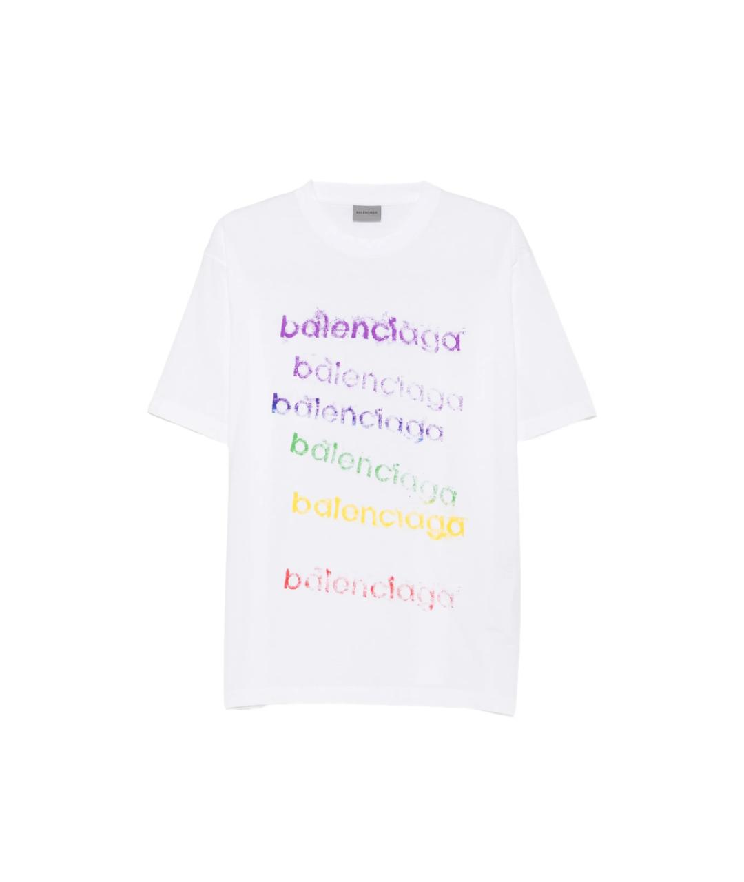 BALENCIAGA Белая хлопковая футболка, фото 1