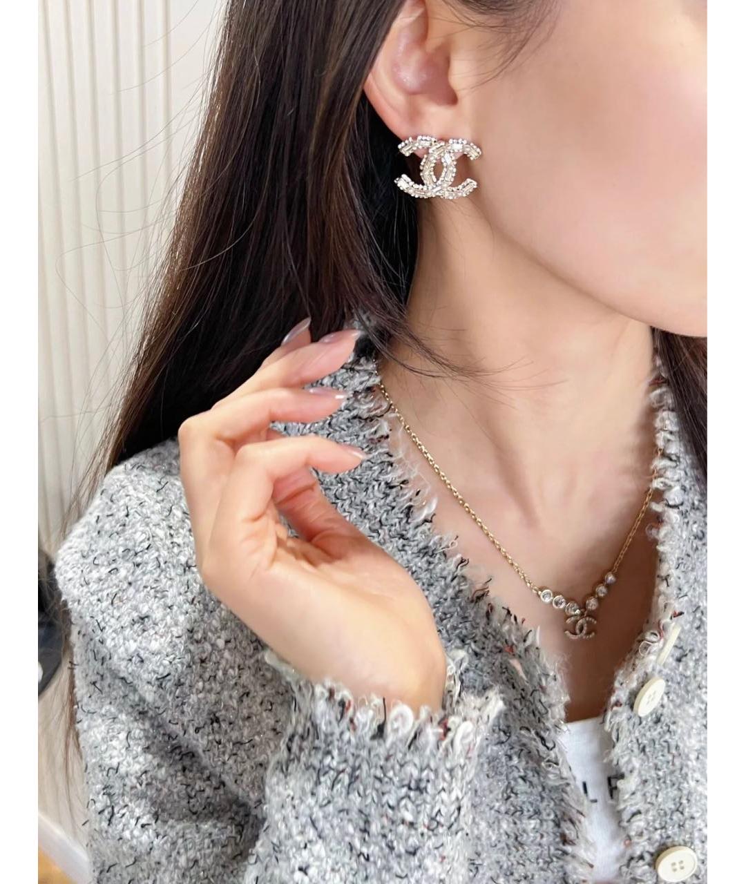 CHANEL Серебряные металлические серьги, фото 2