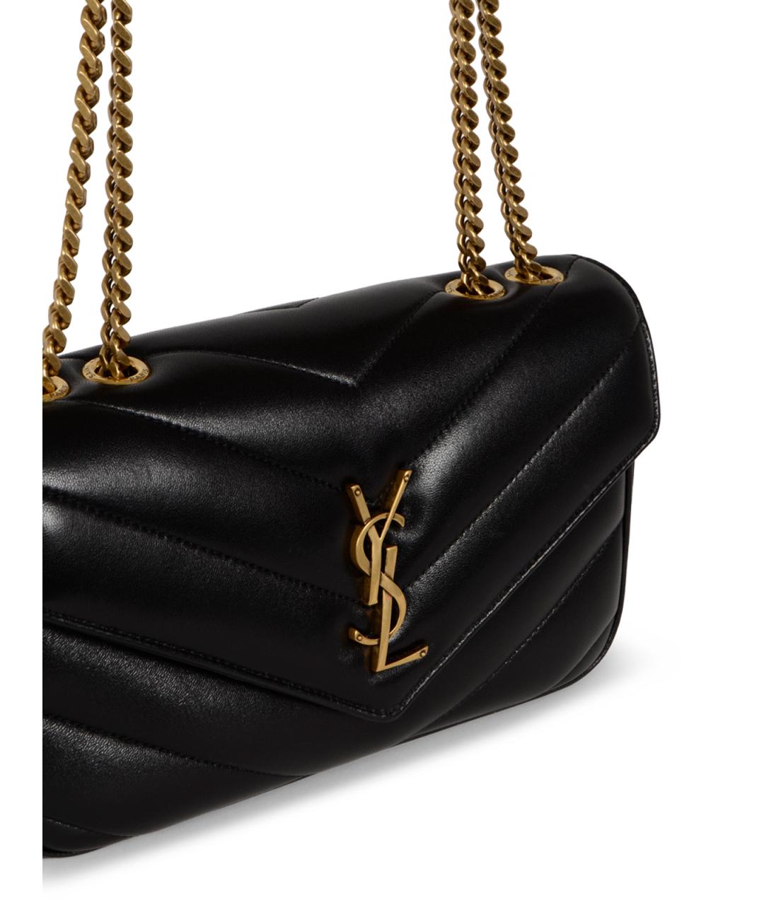 SAINT LAURENT Черная кожаная сумка через плечо, фото 4