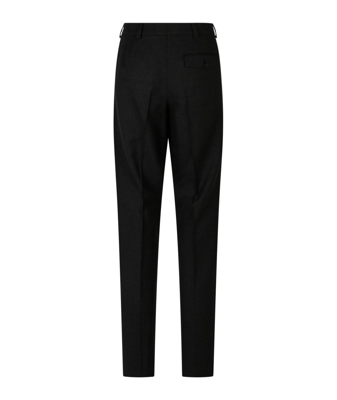 SAINT LAURENT Антрацитовые шерстяные классические брюки, фото 2