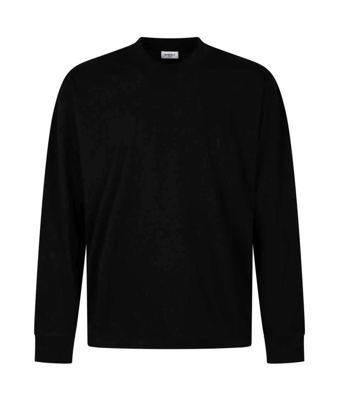 SAINT LAURENT Черный хлопковый джемпер / свитер, фото 1