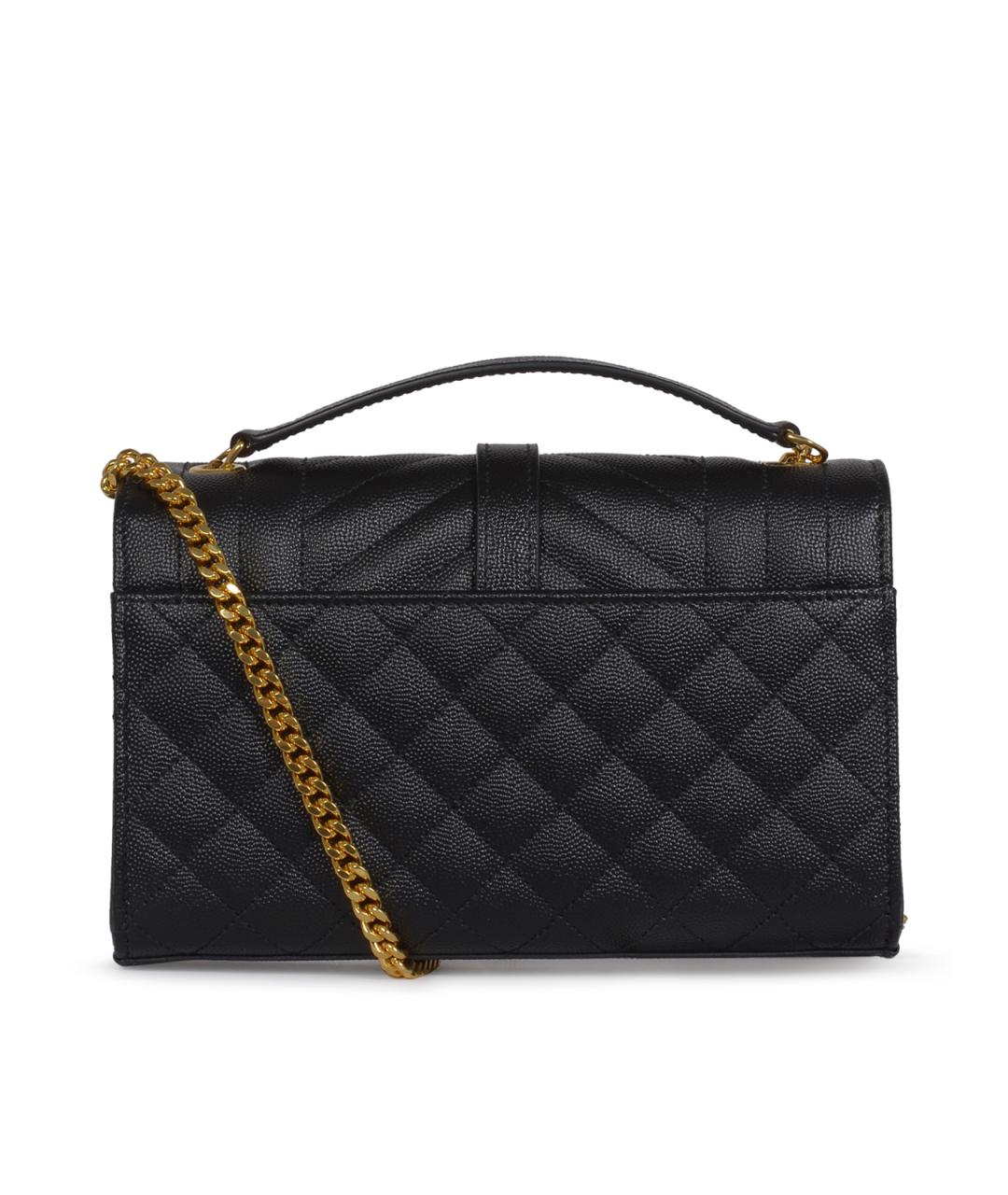 SAINT LAURENT Черная кожаная сумка через плечо, фото 3