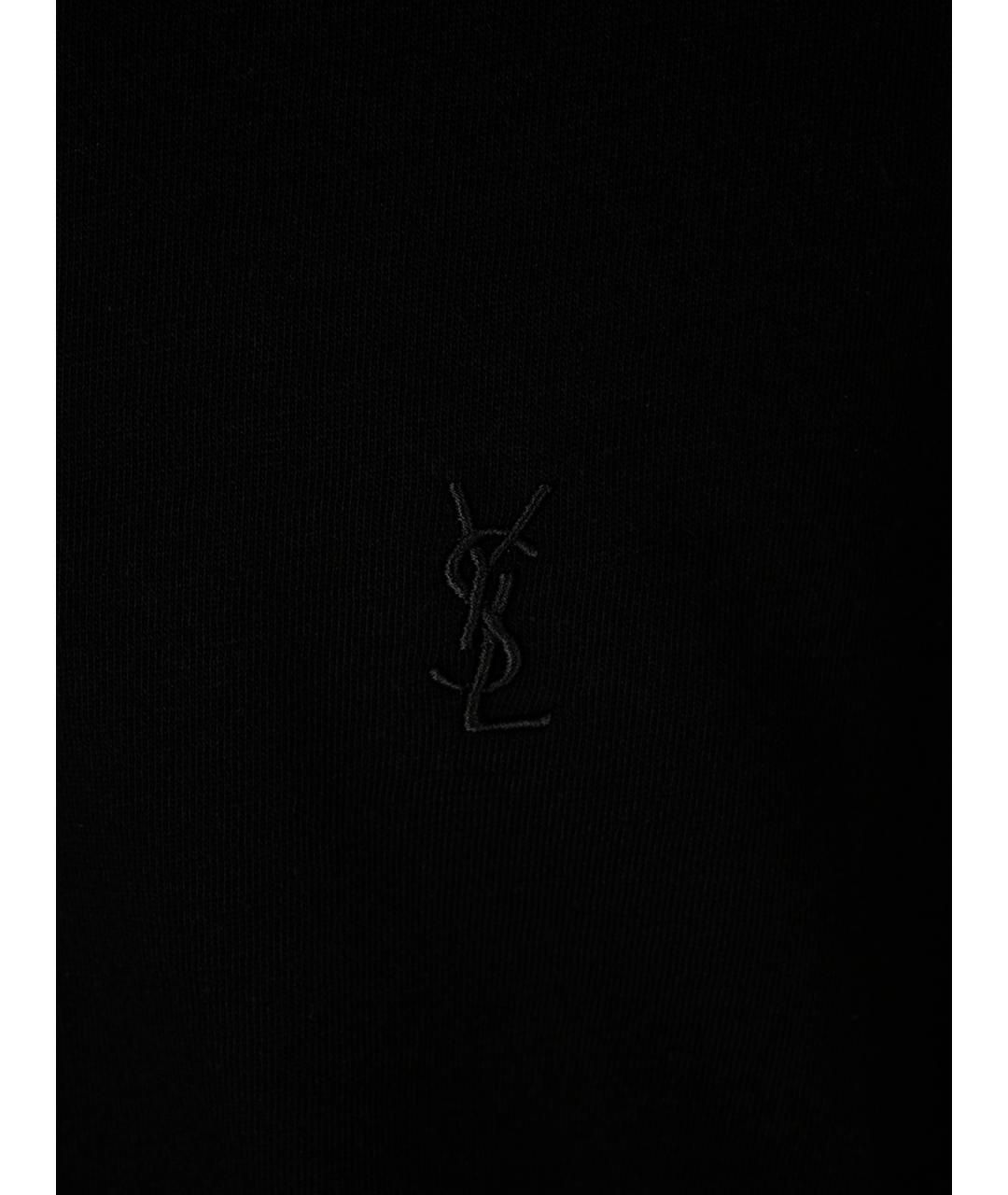 SAINT LAURENT Черная хлопковая футболка, фото 3