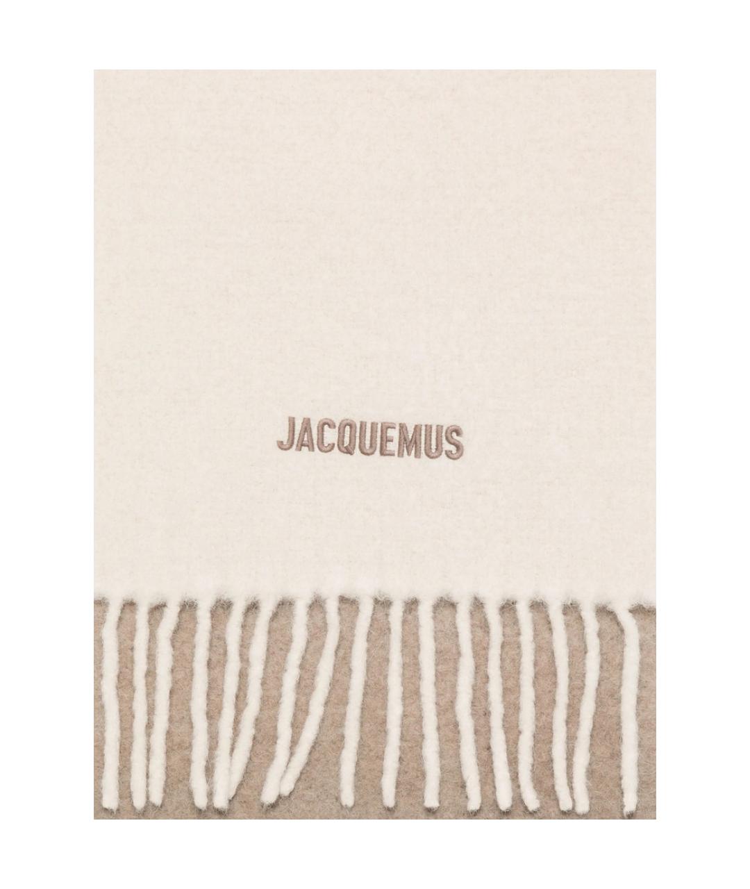JACQUEMUS Бежевый шерстяной шарф, фото 2