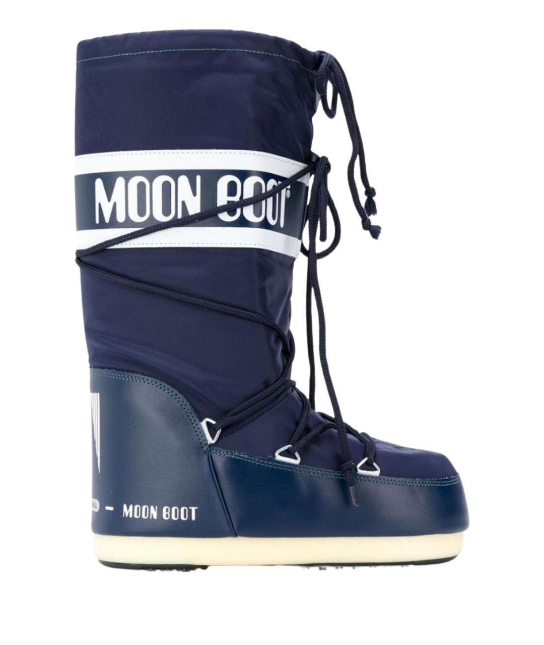 MOON BOOT Синие синтетические высокие ботинки, фото 1