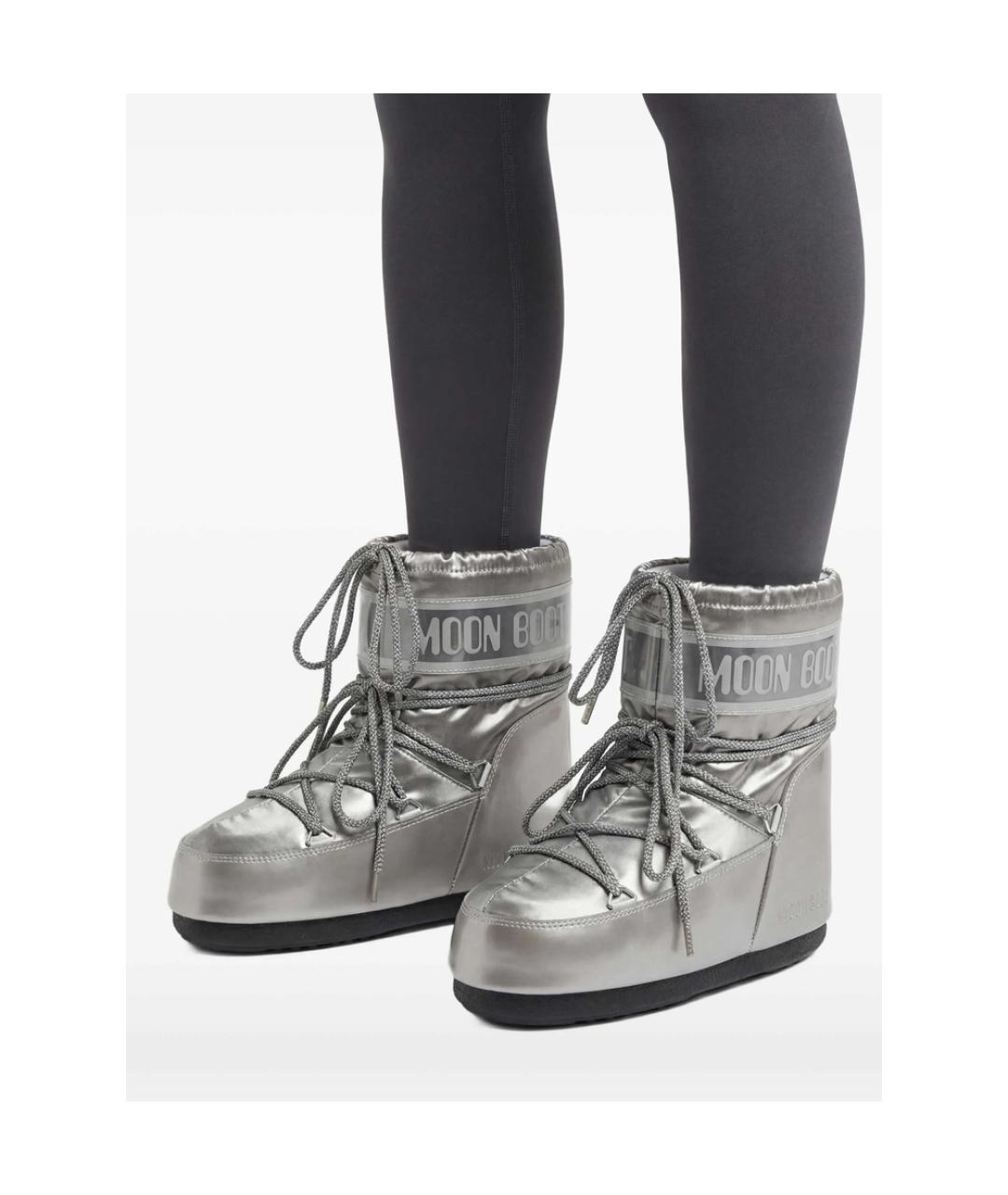 MOON BOOT Серебряные ботинки, фото 5
