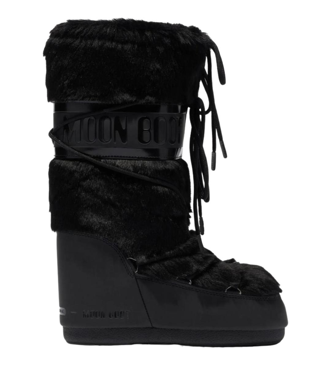 MOON BOOT Черные синтетические сапоги, фото 1