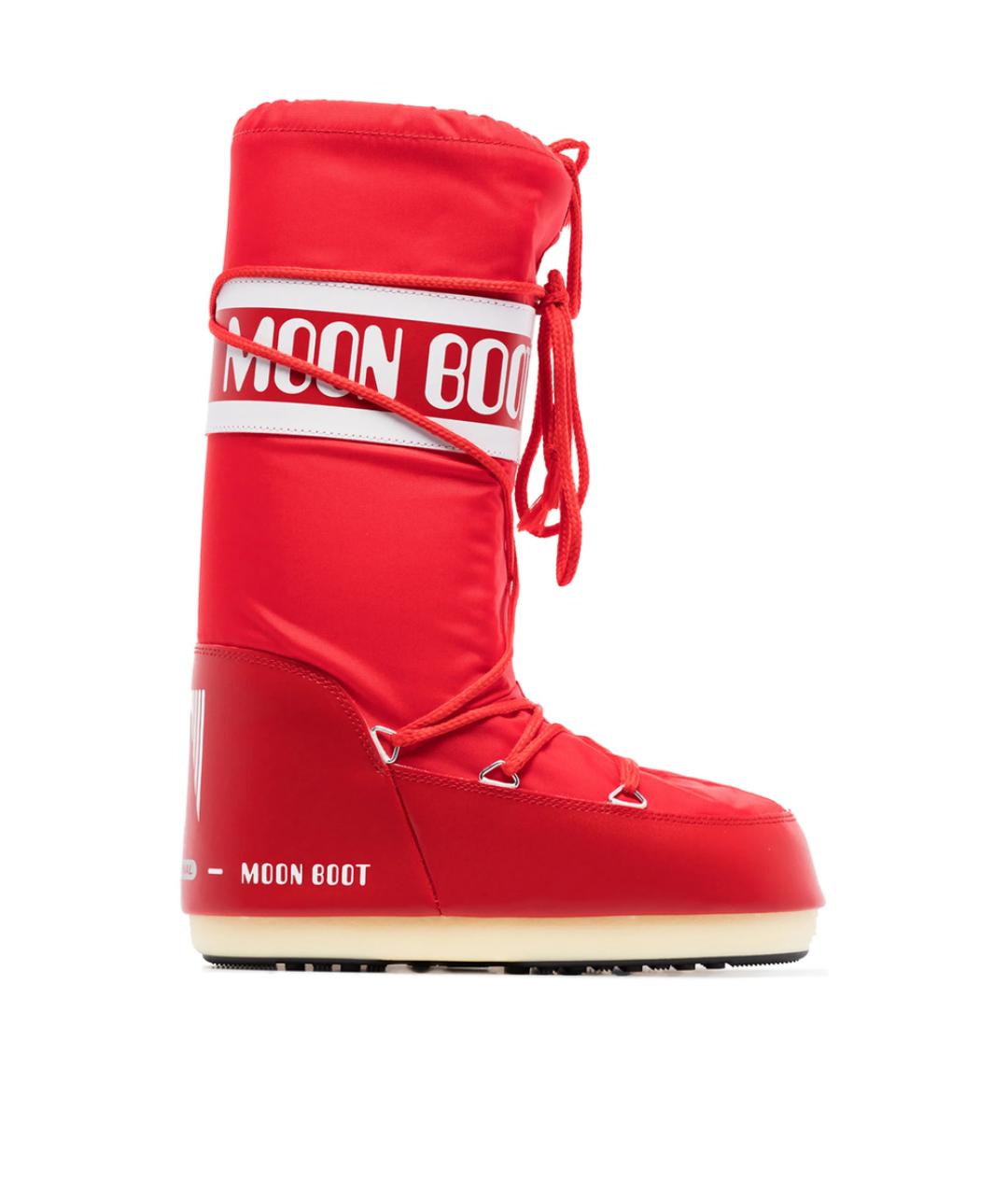MOON BOOT Красные синтетические высокие ботинки, фото 5
